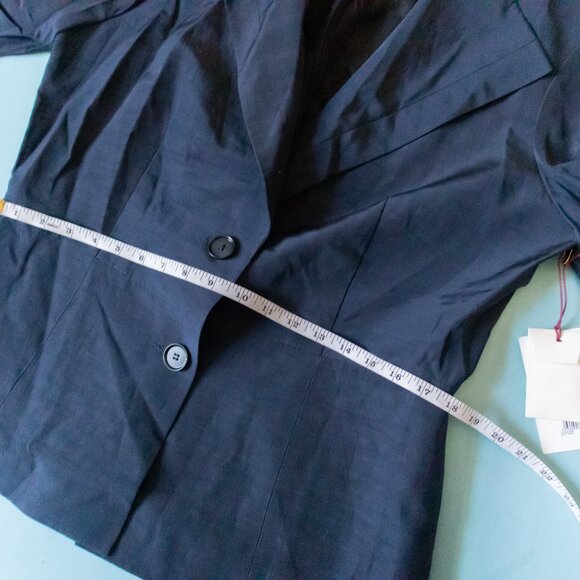 NEW Lewit Blue Navy Night Half Sleeve Double Buff Structured Blazer Size XLarge - Picture 9 of 12